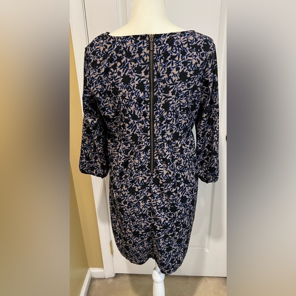 Old Navy Women’s Floral Dress Long Sleeve Purple Black Size medium - Picture 3 of 6